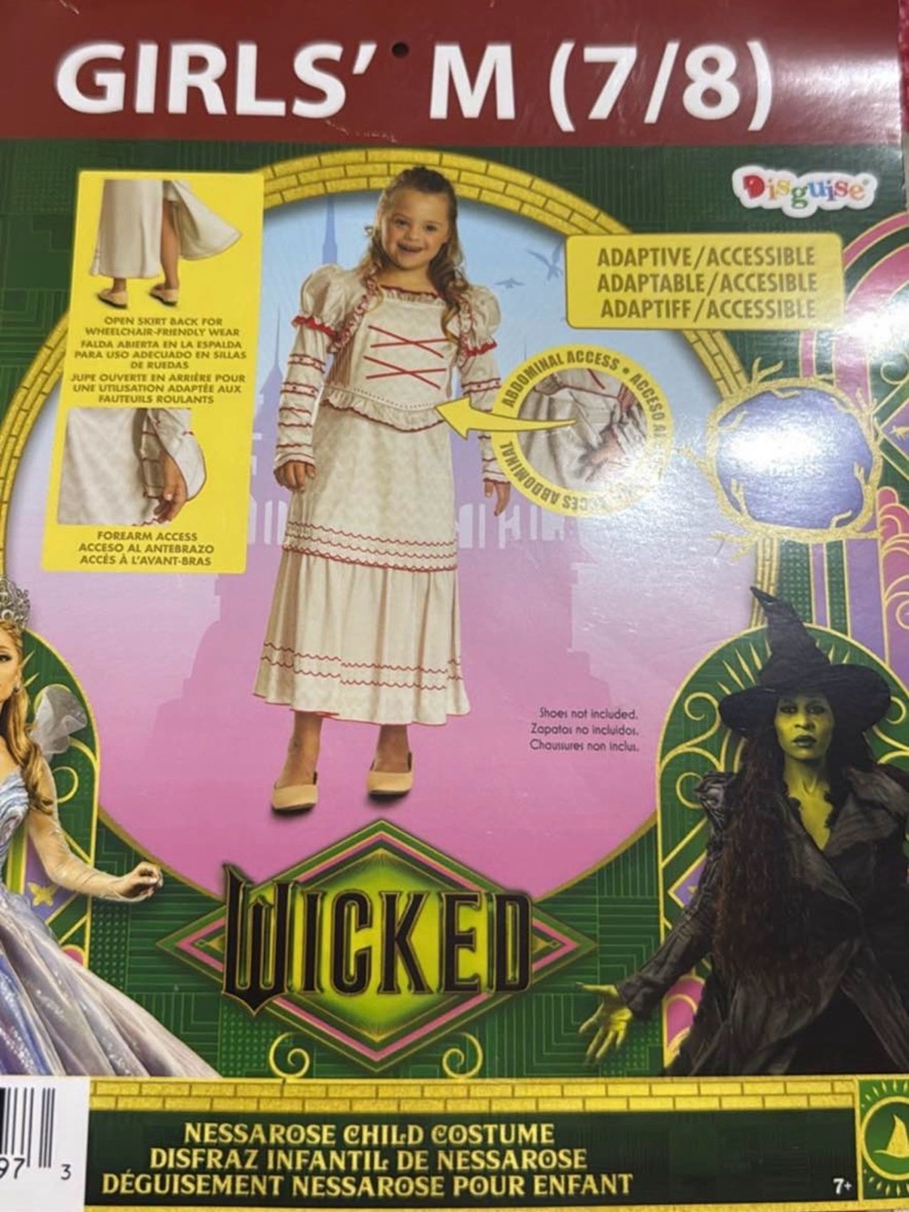 Disguise Girls White Costume with Red Trim Nessarose Dress